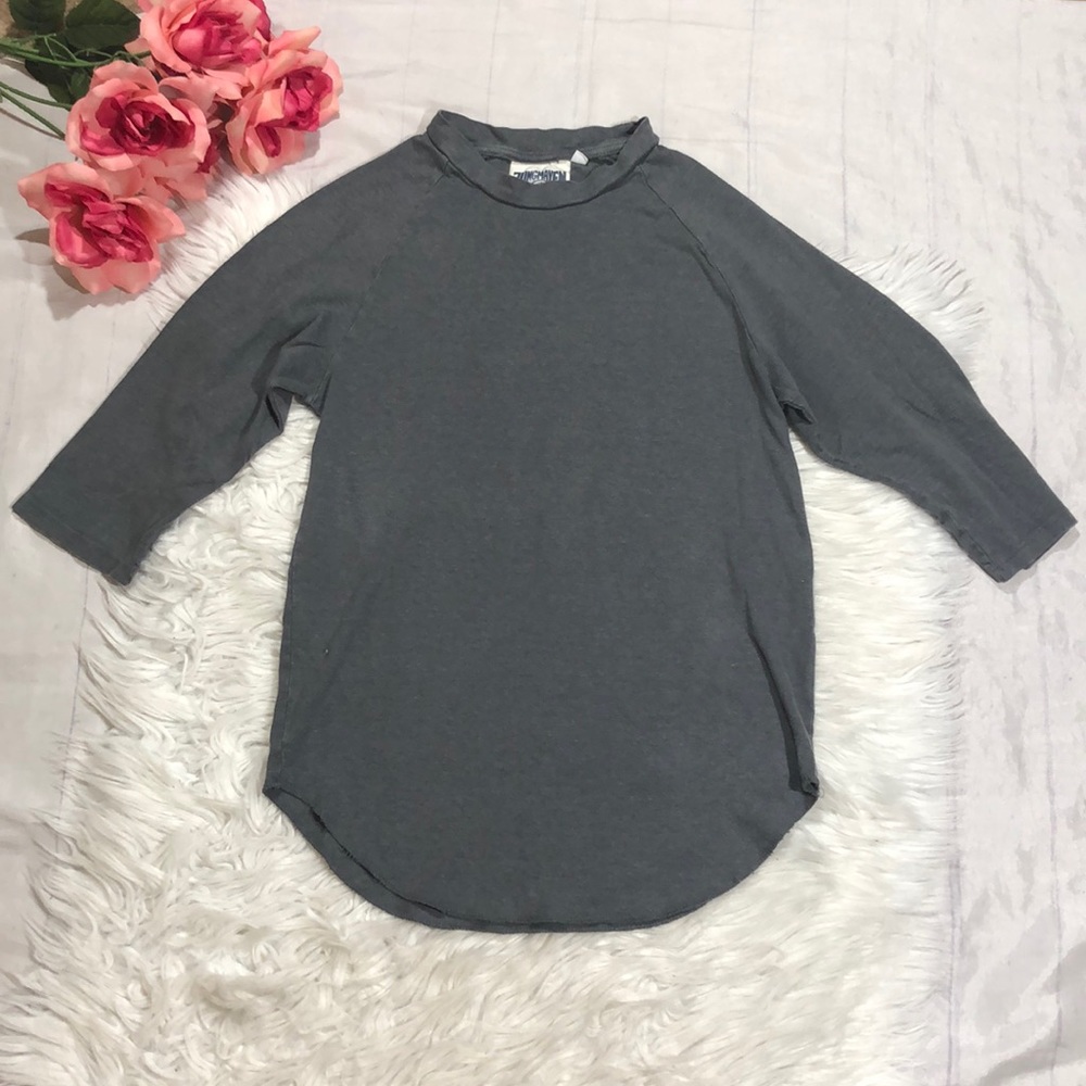 Jungmaven Raglan 3/4 Sleeve Hemp Pullover Gray Top